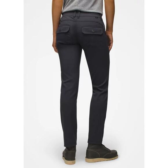 Prana Halle Straight Pant Women's 0 Regular Coal Standard Fit Low Rise Stretch - Picture 2 of 13